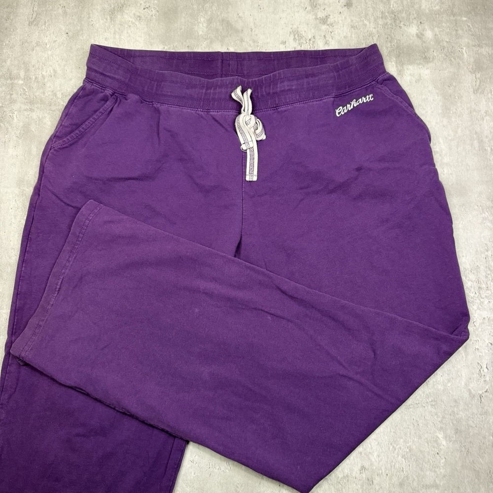 Carhartt Womens Purple Knit Lounge Pants WK102 GSD Drawstring XL Regular